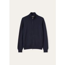 Loro Piana - Classic Baby Cashmere Bomber Sweater Zip Gg 12, Man, Navy Blue, Size: 58