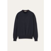 Loro Piana - Girocollo Classic Baby Cash, Homme, Navy Blue, Taille: 52
