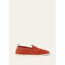 Loro Piana - Venice Walk Flat Suede, Homme, Dark Brick, Taille: 44