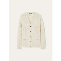 Loro Piana - Napier Cardigan Sweater Baby Cash Gg 5, Femme, White Snow, Taille: S