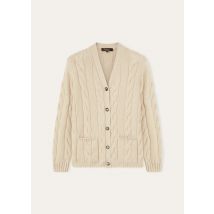 Loro Piana - Napier Cardigan Sweater Baby Cash Gg 5, Femme, Creamy Cashmere Melange, Taille: S