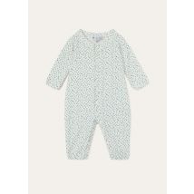 Loro Piana - Little Numbers Babysuit Cotton, White Base Blue Little Numbers 705D, Size: 9-12