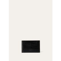 Loro Piana - Onde Double Card Holder Bombe Alligator, Woman, Black, Size: NR