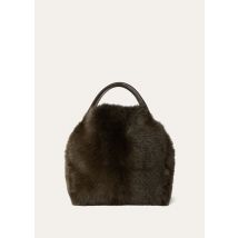 Loro Piana - Bale Bag L Long Haired Lambskin Rounded Leather, Woman, Mountain Cottage/Dark Choco Licor, Size: NR