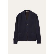 Loro Piana - Cardigan Heiwa Gok, Homme, Bleu marine/Marron Deep Well, Taille: 56