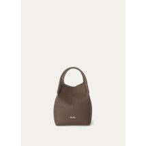 Loro Piana - Bale Small Fine Grained Leather, Woman, Dark Chocolate Liquorice/Sun Gold, Size: NR