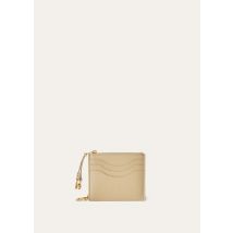 Loro Piana - Extra Zip Cardholder With Keychain Linen Calf, Woman, LIGHT MASTIC, Size: NR