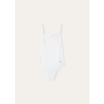 Loro Piana - One Piece Squared Friendly Aquatic Jersey, Frau, White, Größe: 48