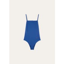 Loro Piana - One Piece Squared Friendly Aquatic Jersey, Woman, Dark Blue Sea, Size: 48