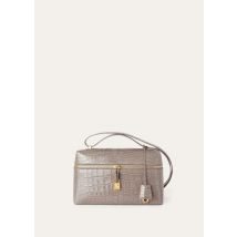 Loro Piana - Extra Bag L27 Glazed Alligator, Femme, Puddle Grey/Sun Gold, Taille: NR