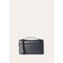 Loro Piana - Extra Pouch L29 Soft Matt Alligator, Homme, Blue Navy/Onyx, Taille: NR