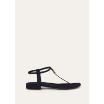 Loro Piana - Mindil Infra Flat Sandal Suede, Woman, Navy Blue, Size: 38,5