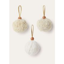 Loro Piana - Set Of 3 Assorted Cash Christmas Balls, White/Nougat Gold/ Nougat White, Size: NR