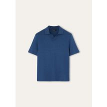 Loro Piana - Mazzorbo Polo Buttonless Silk Cotton Rib, Man, Blue Navy/Onyx, Size: XS