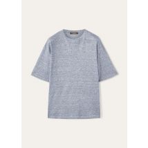 Loro Piana - Mollia T-shirt Jersey Linen Cotton Mouline', Man, Storm Melange, Size: XXXL