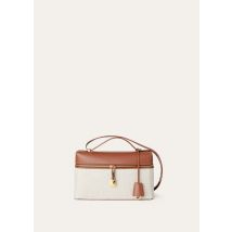 Loro Piana - Extra Bag L27 Natural Canvas Rounded Calf, Femme, Naturel/Sucre caramel, Taille: NR