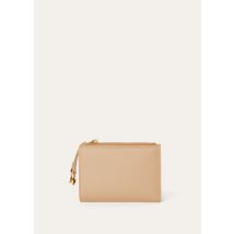 Loro Piana - Extra Bifold Zip Wallet Linen Calf, Woman, Light Mastic/Sun Gold, Size: NR