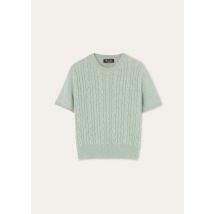 Loro Piana - Baby Cash Light Treccia Ss Crewneck Sweater Gg 7, Femme, Flowery Meadow, Taille: 38