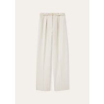 Loro Piana - Edward Trousers Wish Cash Flannel, Woman, Alabaster Cream Melange, Size: 48