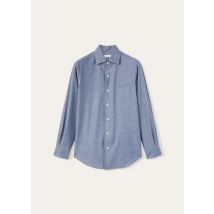 Loro Piana - Andre' Shirt Chambray Cash, Woman, Chambray Blue, Size: 38