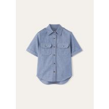 Loro Piana - Annalisa Ss Shirt Chambray Cash, Woman, Chambray Blue, Size: 36