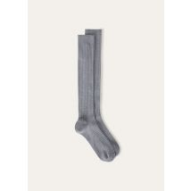 Loro Piana - Sottile Socks Wool Cash Silk Gg 18, Man, GREY MELANGE, Size: L