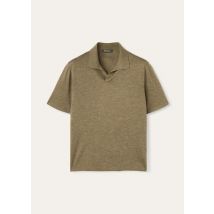 Loro Piana - Cool Linen Polo Mc Silk Cash Gg 18, Man, Tundra Green, Size: 54