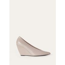 Loro Piana - Viola High Wedge Pump Crispy Calf, Woman, Pink Nouveau, Size: 40,5