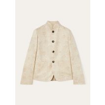 Loro Piana - Spagna Mini Sb Jacket Cardo Tussah, Woman, Maple Cream/Mossy Brown, Size: 42