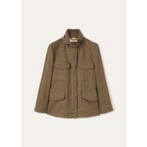 Loro Piana - Traveller Mini Field Jacket Overcheck Cheviot, Woman, Tundra Green Overcheck, Size: M