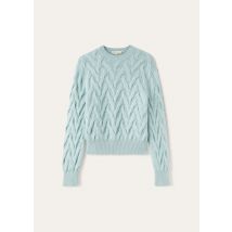 Loro Piana - Cocooning Cozy Braids Crewneck Sweater Baby Gg 5, Woman, Langhe Green Melange, Size: 38