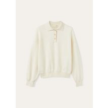 Loro Piana - Cocooning Ls Polo Sweatshirt Raw Cash Fleece, Woman, Vanilla Ivory, Size: S