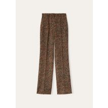 Loro Piana - Dany Trousers Andre' Print Shantung, Woman, Lightcam/Ebony/Burgundy/Tawny Bark, Size: 36