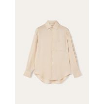 Loro Piana - Andre' Shirt Silk Georgette, Woman, Creamed Honey, Size: 46