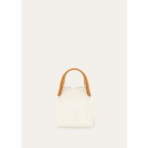 Loro Piana - Bale Small Fine Grained Leather Double Color, Woman, Whisper White/Wheat Bran/Sun Gold, Size: NR