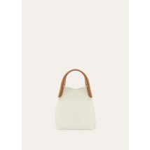 Loro Piana - Bale Small Fine Grained Leather Double Color, Woman, Whisper White/Wheat Bran/Sun Gold, Size: NR