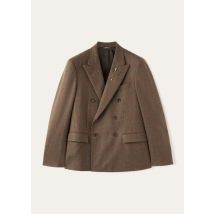 Loro Piana - Milano Db Jacket Cash Cheviot, Man, Cocoa Truffle Melange Cheviot, Size: 48