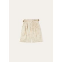 Loro Piana - Valmar Bermuda Cardo Tussah, Femme, Maple Cream/Mossy Brown, Taille: 36