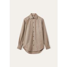 Loro Piana - Andre' Shirt Pecora Nera Drap, Frau, Steel Brown, Größe: 36