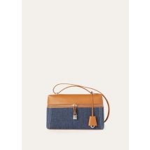 Loro Piana - Extra Bag L27 Denim Flower Rounded Calf, Woman, Surge Blue/Wheat Bran/Antique Silver, Size: NR