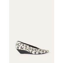 Loro Piana - Viola Wedge Pump Swallows Print, Woman, Black/Nougat, Size: 36