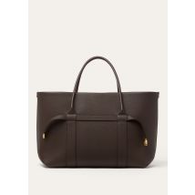 Loro Piana - Ghiera Shopper Large Fine Grained Leather, Woman, Dark Chocolate Licorice/Sun Gold, Size: NR
