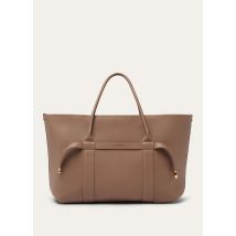 Loro Piana - Ghiera Shopper Large Fine Grained Leather, Woman, Fossil/Sun Gold, Size: NR