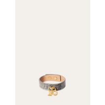 Loro Piana - Extra Bracelet Glazed Alligator, Frau, Puddle Gray/Jewel Sun Gold, Größe: L