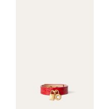 Loro Piana - Extra Bracelet Glazed Alligator, Woman, Velvet Red/Jewel Sun Gold, Size: S