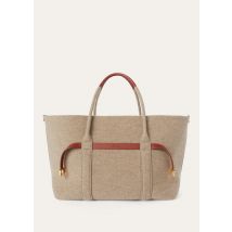 Loro Piana - Ghiera Shopper Large Cashmere/rounded Calf, Woman, Natural Brown/Deep Kummel/Sun Gold, Size: NR