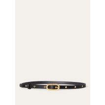 Loro Piana - Bubbles Buckle Belt Satin, Woman, Black/Sun Gold, Size: NR