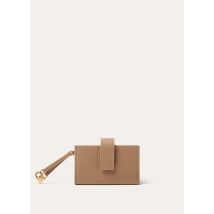 Loro Piana - Extra 5 Gusset Cardholder Linen Calf, Woman, Light Mastic/Sun Gold, Size: NR