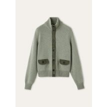 Loro Piana - Parksville Bomber Sweater Baby Cash Gg 5, Woman, Mountain View Melange, Size: 42