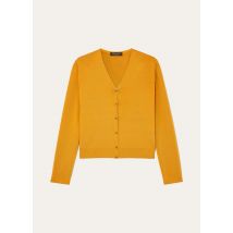 Loro Piana - Siena Cardigan Sweater Silk Cotton Gg 18, Femme, Saffron Tea, Taille: 46